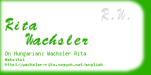 rita wachsler business card